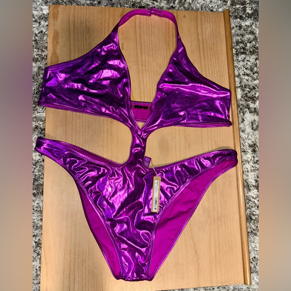 Skims metallic swim monokini